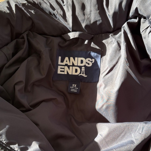 Lands' End Black Puffer Jacket - Picture 4 of 5